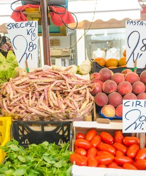 Fruits and vegetables at the market stall
