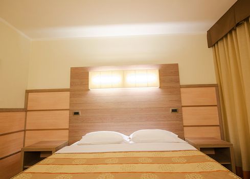 Double bed in the modern room