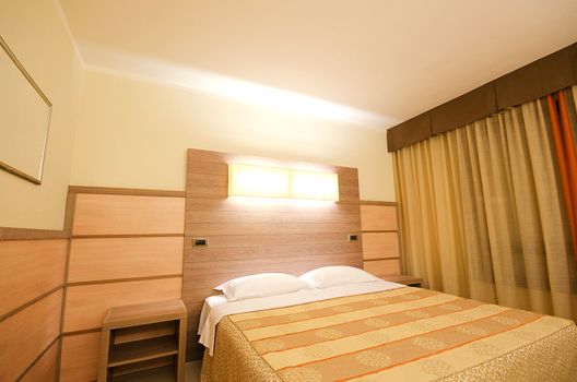 Double bed in the modern room