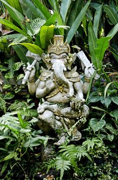 ganesh hindu god figure in bali indonesia temple