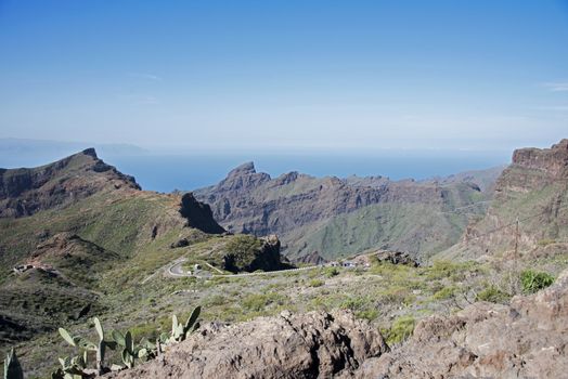 the road in the mountains to masca on tenerife