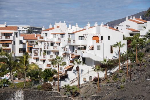 white houses in los gigantes on the spanish island tenerife