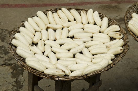 bananas drying in street cambodia