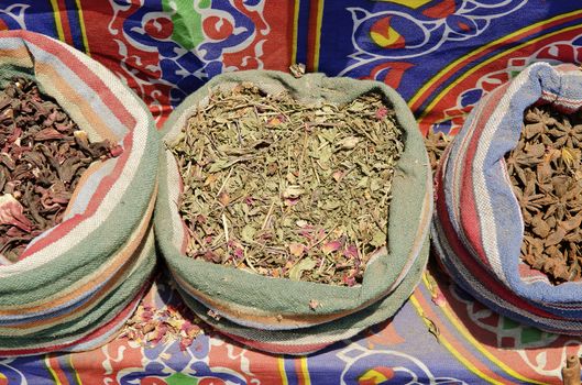 traditional spices in cairo souk egypt