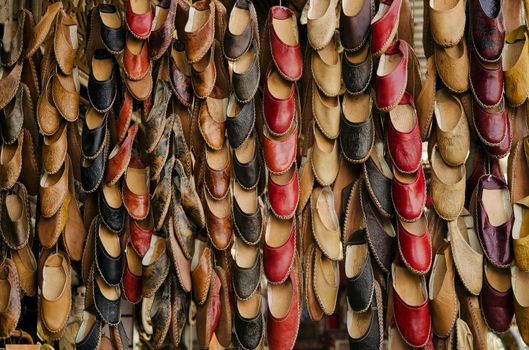 traditional slippers in souk of cairo egypt