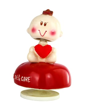 doll toy with red heart