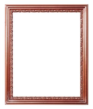 copper picture frame on white background