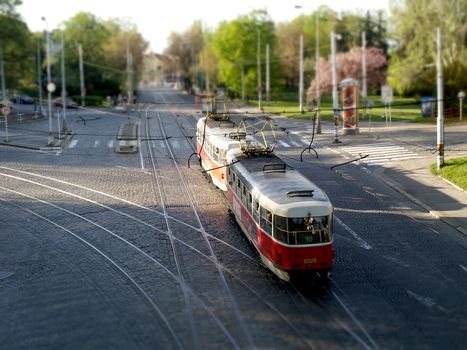 Tram in Prague (tilt shift)