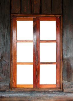wood windows on wood panel