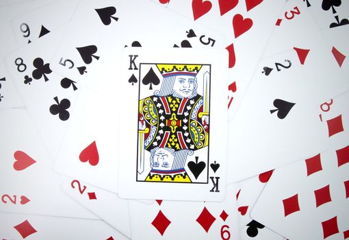 Card with playing cards background