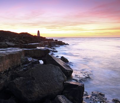 Portland Bill Light House sunrise on the Dorset Coast