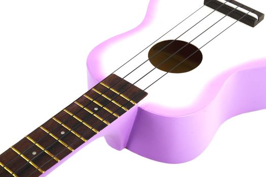 Ukulele guitar on white background