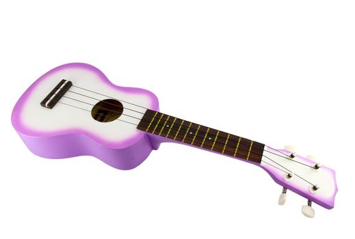 Ukulele guitar on white background