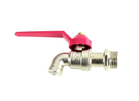 Water valve on white background