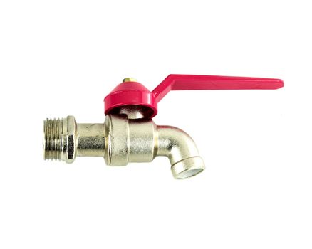 Water valve on white background