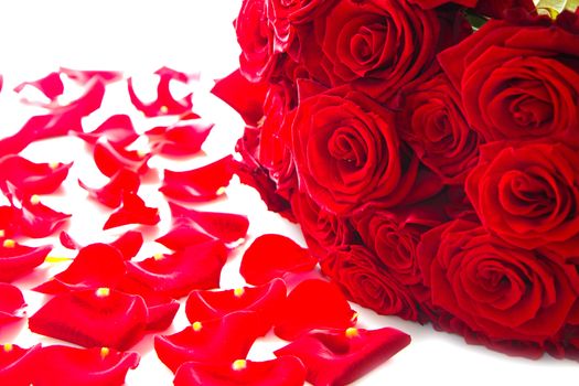 Background of red rose petals