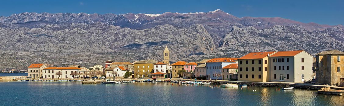 Town of Vinjerac in front of Paklenica National park, Dalmatia, Croatia - panoramic view