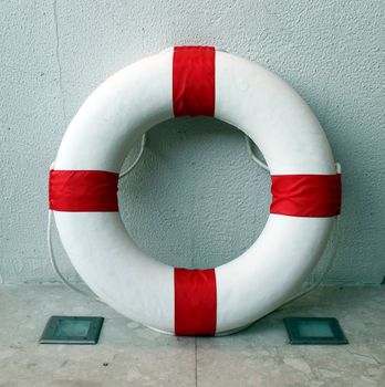 Lifebuoy inside the wall