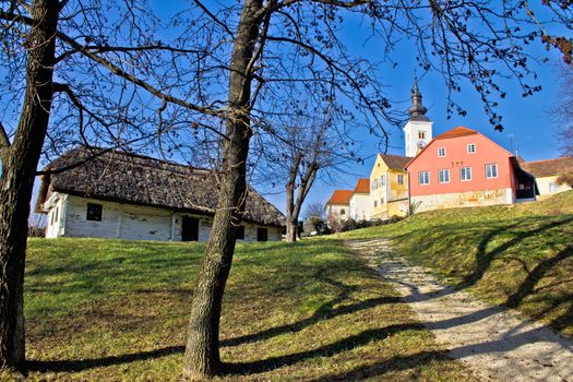 Town of Varazdinske toplice center park with old traditional wooden house