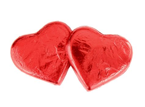 Red Foil wrapped chocolate hearts