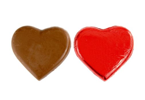 chocolates, Heart shape, isolate on white background