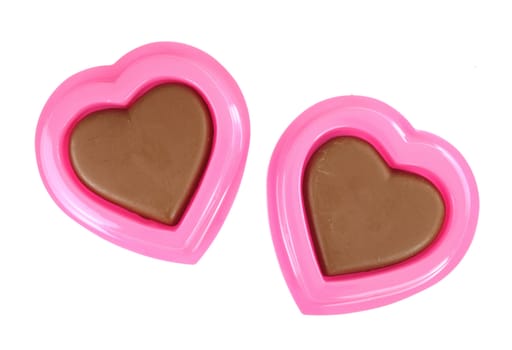 chocolate heart shape on white background