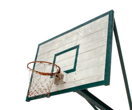 Basketball hoop on white background