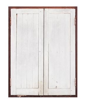 old wooden window on a white blackground