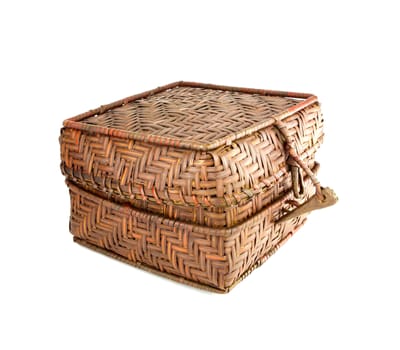 Wicker Box on white background