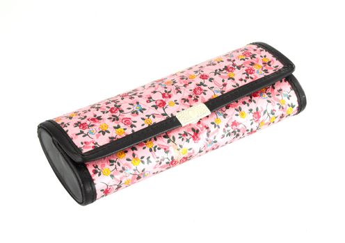 glasses case with flower texture on white background