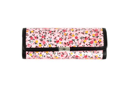 glasses case with flower texture on white background