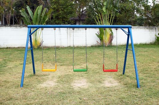 Swing set on the playground