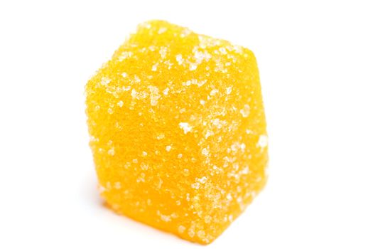 Delicious yellow marmalade isolated on a white