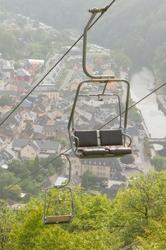 A ski lift chair in the city of Vianden (Luxembourg)
