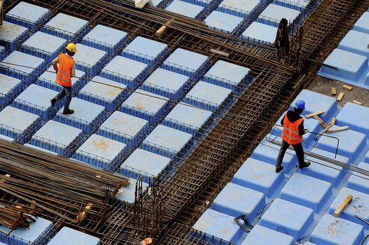 Construction worker and structures of building