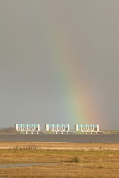 The dutch Clevering floodworks (Holland) during a storm