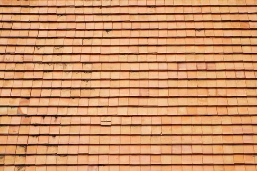 The Clay Roof Tiles of a House in the Countryside of Thailand