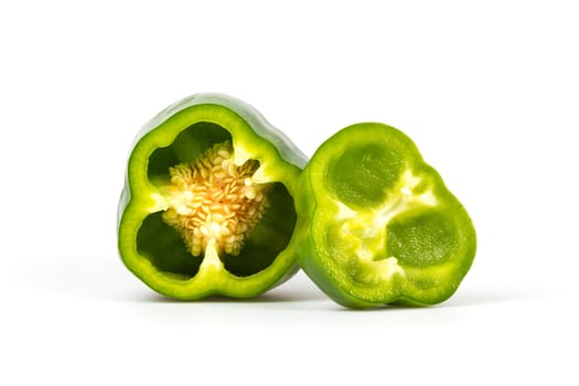 Green pepper isolated on a white background