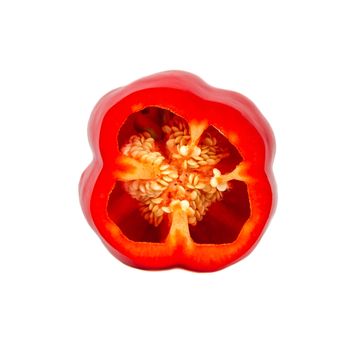 Bright red pepper isolated on a white background