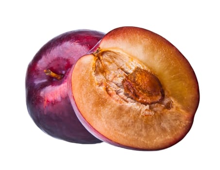 Plum. Ripe plum fruit on the background