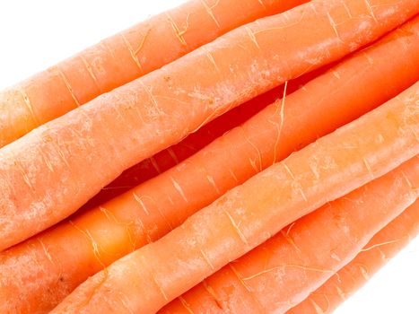 Heap of carrots isolated on a white background