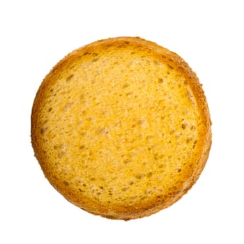 A round rusk, isolated on a white background