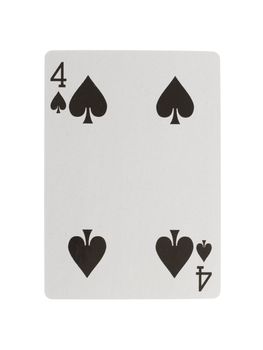 Playing card (four) isolated on a white background