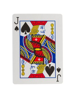 Old playing card (jack) isolated on a white background