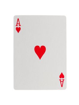 Playing card (ace) isolated on a white background