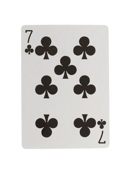 Playing card (seven) isolated on a white background