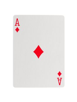 Playing card (ace) isolated on a white background