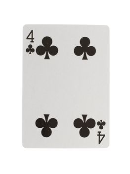 Playing card (four) isolated on a white background