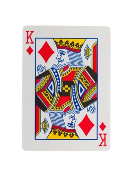 Old playing card (king) isolated on a white background