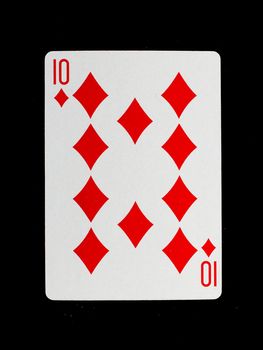 Playing card (ten) isolated on a black background